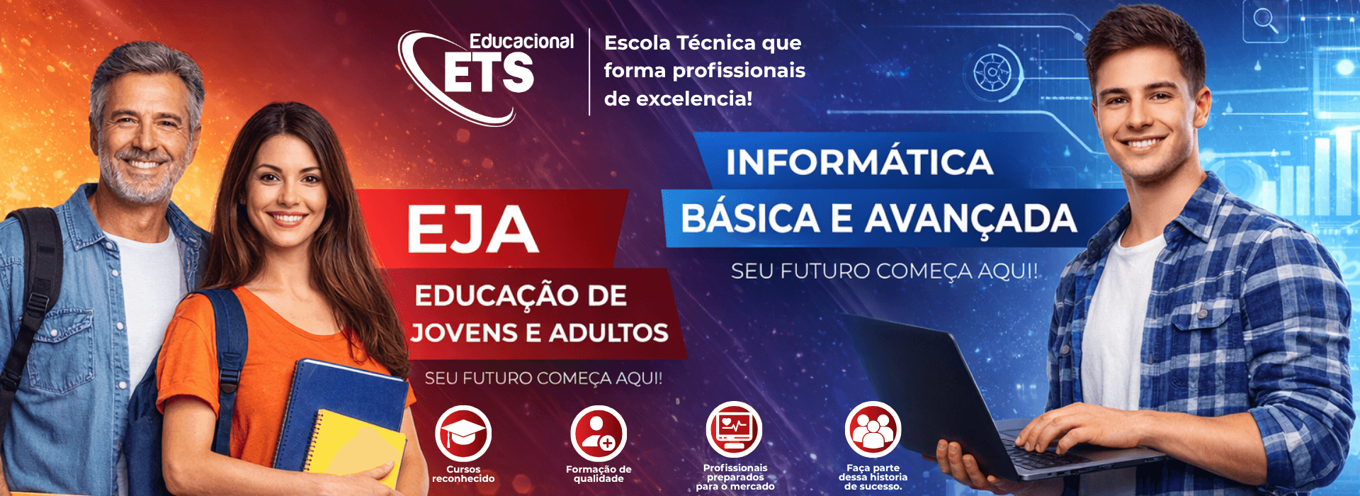 Educação ETS — Curso técnico de informática e EJA